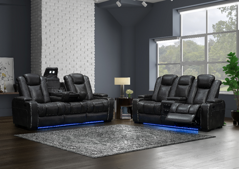 LED POWER RECLINER with POWER HEADREST & STORAGE ARM