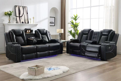 LED POWER RECLINER with POWER HEADREST & STORAGE ARM