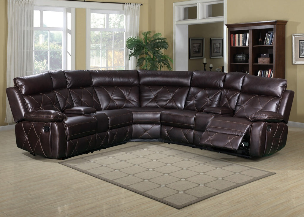 AIR LEATHER MCKENZIE SECTIONA IN BROWN COLOR – VIVI Furniture