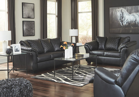 ASHLEY 2PC LUX SOFA SET IN BLACK