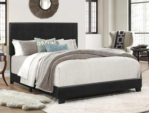 ERIN BLACK LEATHER BED (V)
