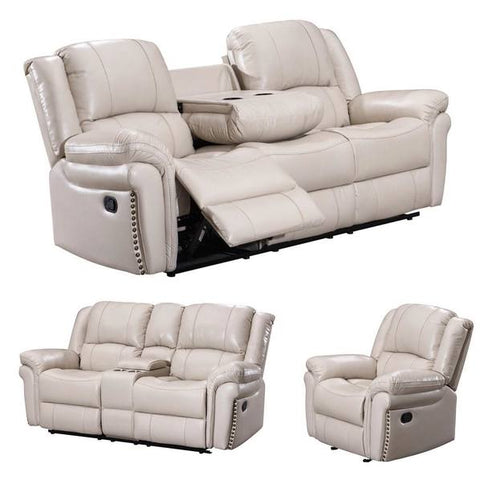 MONROSE 3PC RELINER SOFA SET IN WHITE