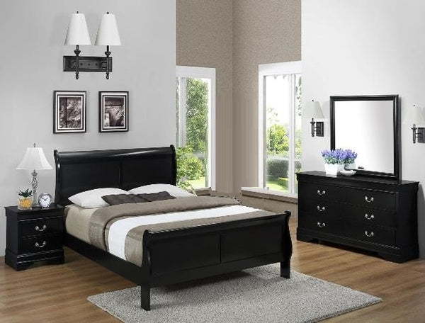 6PCS LOUIS PHILLIP BEDROOM SET IN BLACK