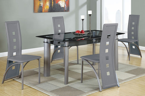 5PCS BLACK OR SILVER DINING SET (V)