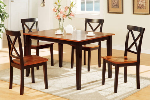 5-PCS CHERRY STAINED X DESIGN DINING ROOM SET (V)