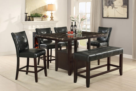 5PCS MARBLE TOP TABLE DINING SET (V)