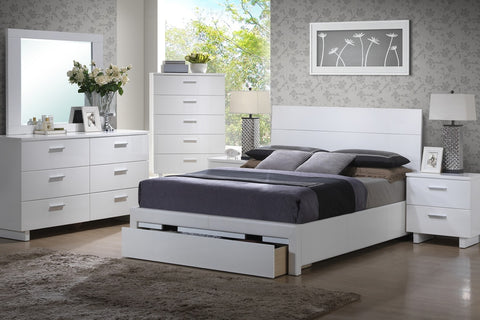 WHITE BEDROOM FRAME PLATFORM WITH STORAGE (V)