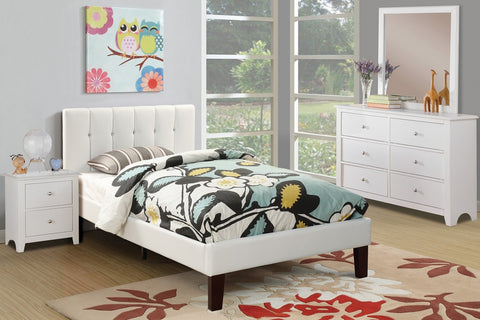 TWIN BED PU WHITE (V)