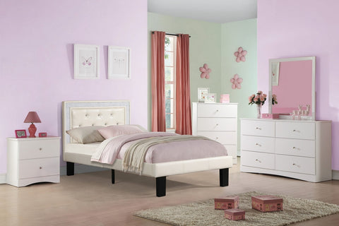 TWIN BED PU LIGHT BONE (V)