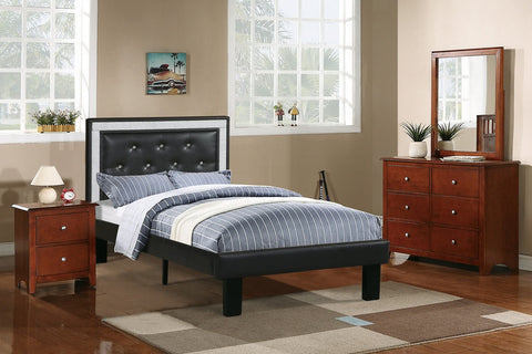 TWIN BED PU ASH BLACK (V)