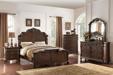 BEDROOM SET IN DARK BROWN (V)