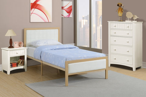 TWIN/FULL BED PU WHITE (V)