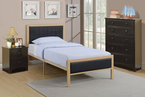 TWIN/FULL BED PU BLACK (V)