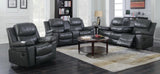 Air Leather Rock Recliner Chair In Dark Gray