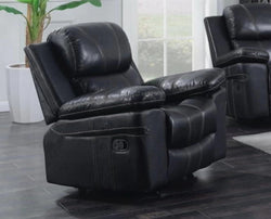 Air Leather Rock Recliner Chair In Black