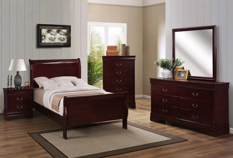 7PC LOUIS PHILLIP BEDROOM SET IN CHERRY