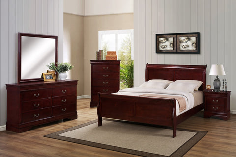 6PC LOUIS PHILLIP BEDROOM SET IN CHERRY (V)