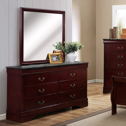 LOUIS PHILIP DRESSER W/FAUX MARBLE (V)