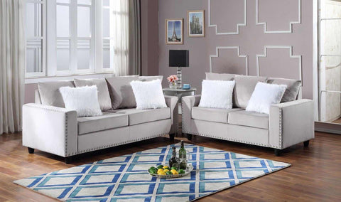 2PC CINDERELLA SOFA SET IN GRAY
