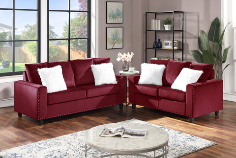 2PC CINDERELLA SOFA SET IN RED
