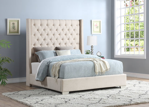 6FT UPHOLSTERED LINEN BED