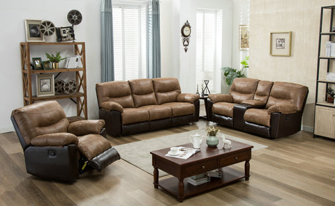 3PC. EMBOSSED POLYESTER MICROFIBER SET IN BROWN