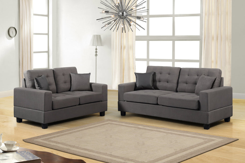 LINNA 2PC SOFA SET IN GREY – VIVI Furniture