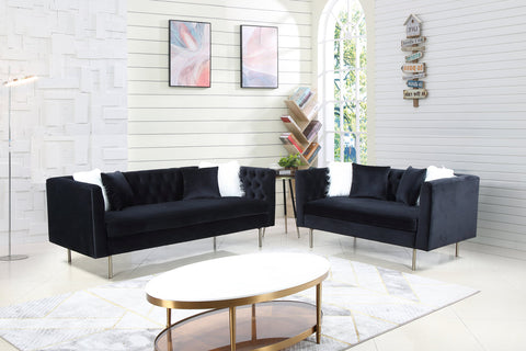 2PC Prince Sofa Set In Black Color