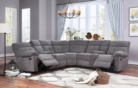 JAMESTOWN RECLINER SECTIONAL SOFA SET IN GREY