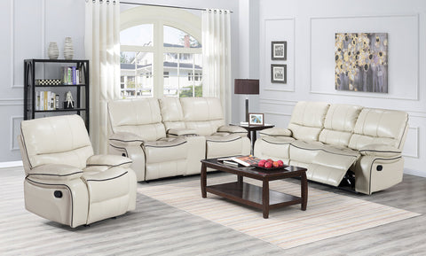 3PC SANTA CLARA RECLINER SOFA SET IN WHITE