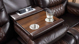 GLENDALE POWER TOP LEATHER RECLINING SET