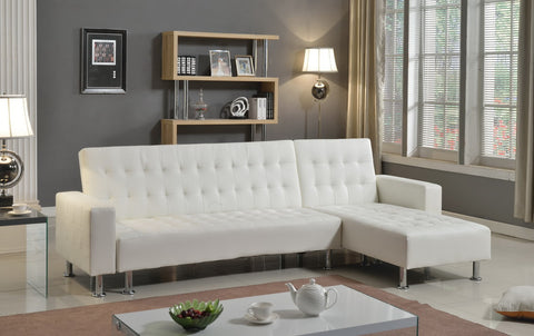 WHITE MODERN REVERSIBLE SECTIONAL