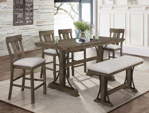 6 PCS QUINCY COUNTER HEIGHT  TABLE SET (V)
