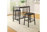 3PC COUNTER HEIGHT SET IN BLACK