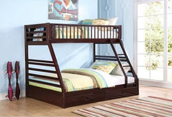 Twin Over Full Bunk Bed with Drawers (V)