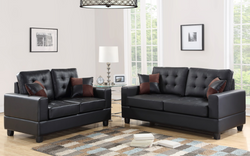 LINA 2PC SOFA AND LOVESEAT IN BLACK