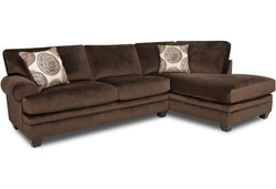 CHOCOLATE COLOR FABRIC SECTIONAL SET