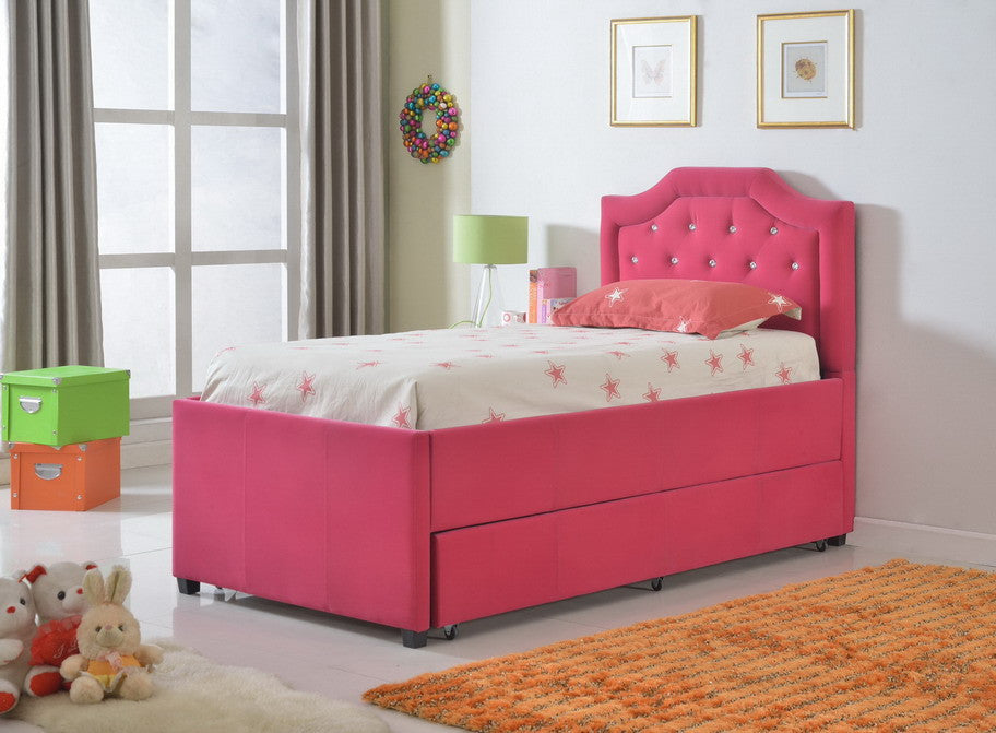 PINK LADY TWIN FLAT BED PINK TRUNDLE