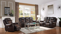 GLENDALE POWER TOP LEATHER RECLINING SET