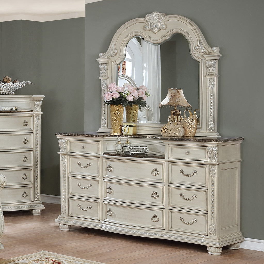STANLEY DRESSER ANTIQUE WHITE (V) VIVI Furniture STANLEY DRESSER ANTIQUE WHITE (V) VIVI Furniture