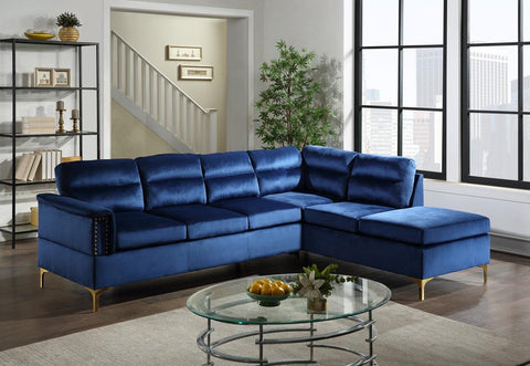 VOGUE SILVER SECTIONAL IN BLUE