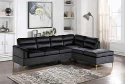 VOGUE SILVER SECTIONAL IN BLACK
