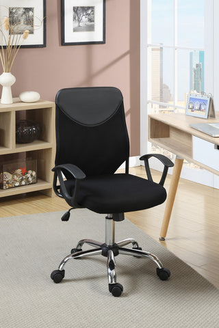 Black Color Leather with Fabric Chair