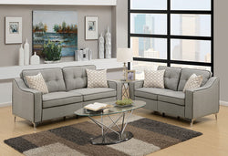 LONDON 2PC SOFA AND LOVESEAT SET IN LIGHT GREY