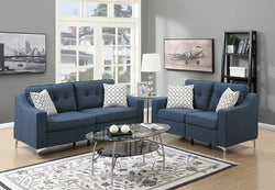 LONDON 2PC SOFA AND LOVESEAT SET IN NAVY