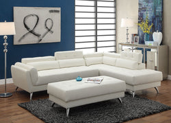 MODERN WIDE PLUSH SECTIONAL  IN WHITE