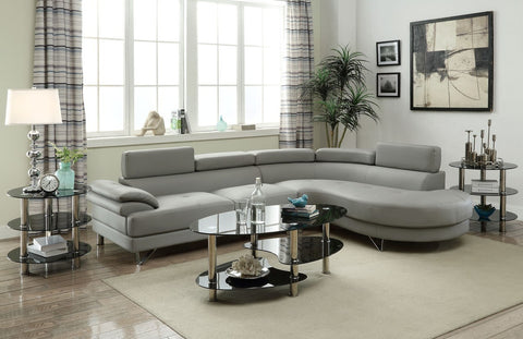 SECTIONAL SOFA CHAISE IN LIGHT GREY
