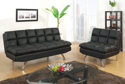 BLACK COLOR SOFA AND CHAIR