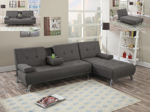 ACCENT TUFTED SECTIONAL ADJUSTABLE SOFA BED