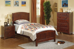 TWIN BED ONLY IN DARK OAK WOOD FINISH (V)